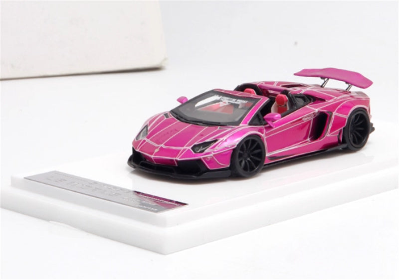Flame Lamborghini LP700 Convertible Widebody Limited Edition 199PCS ONLY Pink explosion pattern 1:64 Car Pre-built Model view1