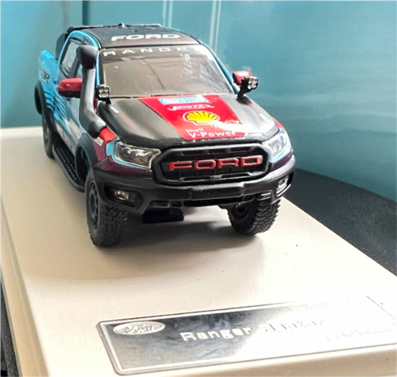 MK Miniatures Ford Ranger Raptor Pickup Blue Painting w/ accessories 1:64 Truck Pre-built Model view6