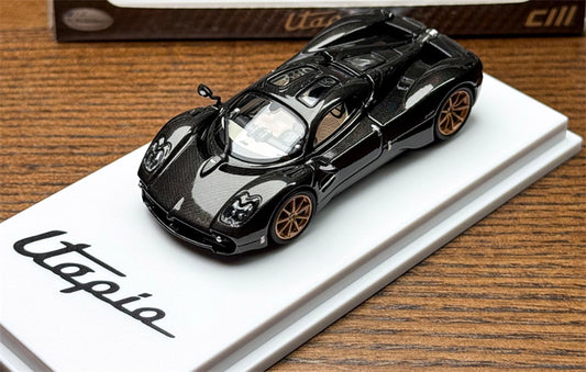 CM Model Pagani Utopia All Carbon Black 1:64 Car Pre-built Model view1