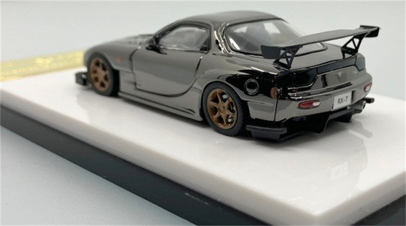 1:64 Mazda RX-7 FD3S Gunmetal Grey with Gold Wheels My Model collect DIECAST Model