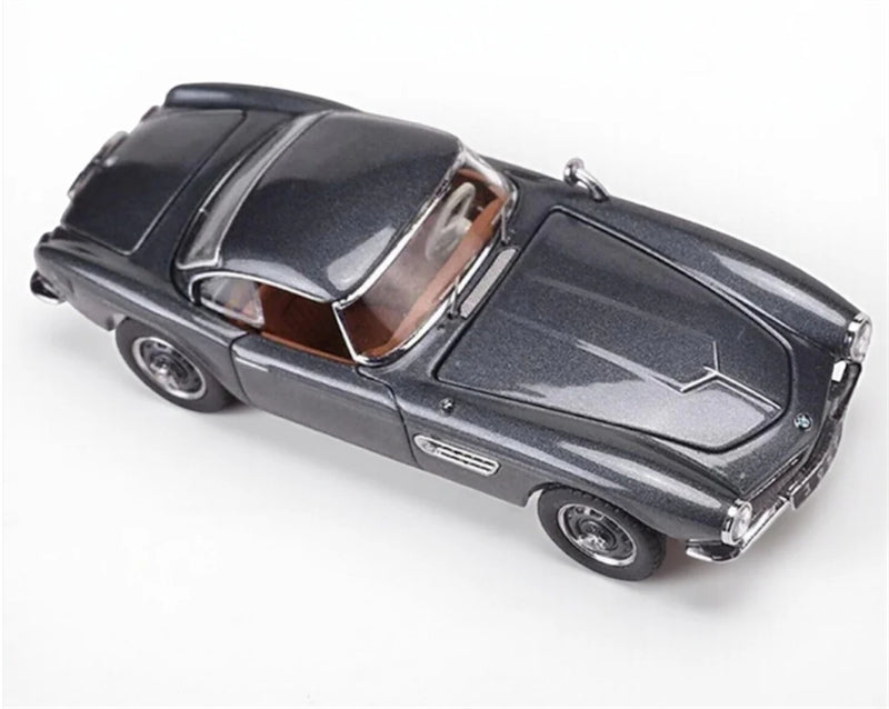 GFCC BMW 507 Roadster Retro Car 1957 Grey Convertible hardtop 1:64 car Pre-built Model view3