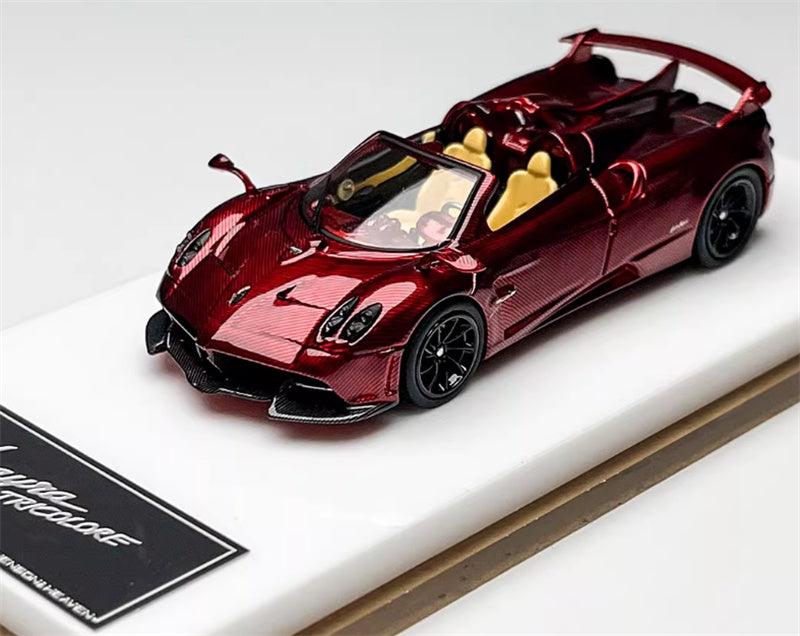 HH Model Pagani Huayra Tricolore Red carbon fiber - Convertible Edition 1:64 Car Pre-built Model view5