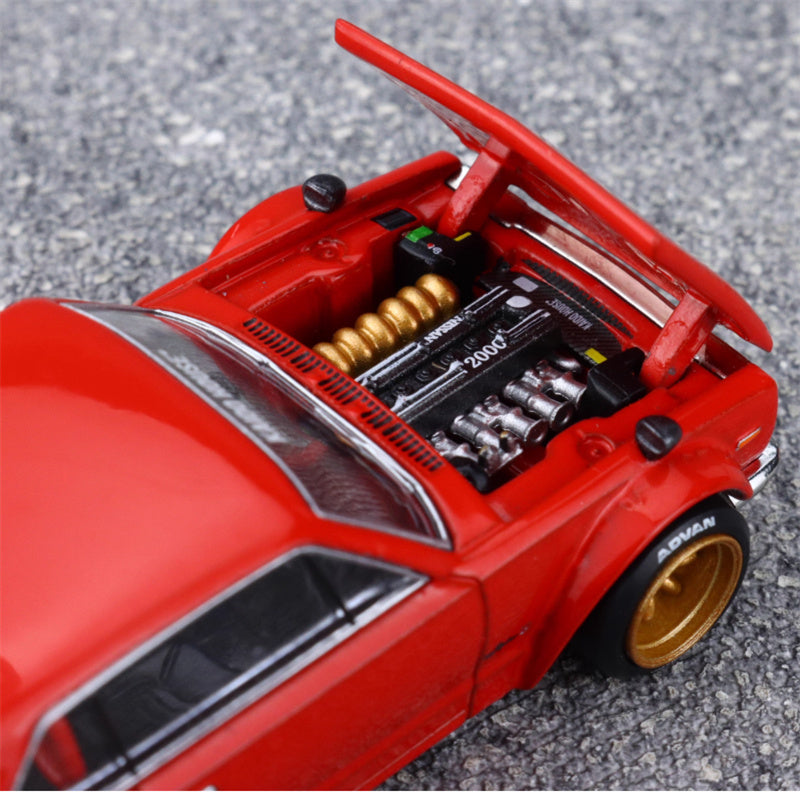 KaidoHouse x MiniGT Nissan Skyline 2000GT-R KPGC10 Kaido Street V1 red color box packaging 1:64 Car Pre-built Model view6