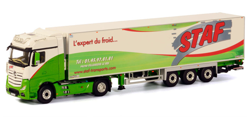 WSI ACTROS MP4 BIG SPACE 4x2 REEFER TRAILER - 3 AXLE STAF 1:50 Truck Pre-built Model