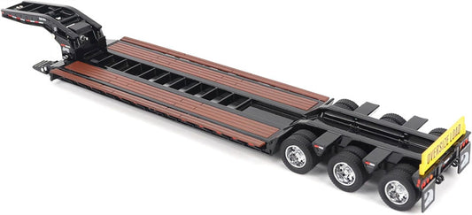 CATERPILLAR Trail King TK120 Hydraulic Detachable Gooseneck Lowboy Trailer in Black - Outrigger Version 1:50 Truck Pre-built Model