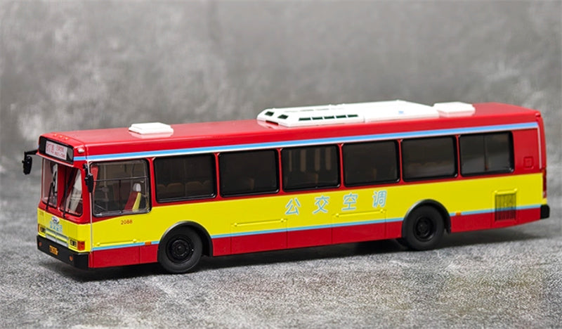 Beijing Public Transport Flxible CFC6110GD 817 Route air-conditioned bus Red Yellow 1:64 Bus Pre-built Model view2