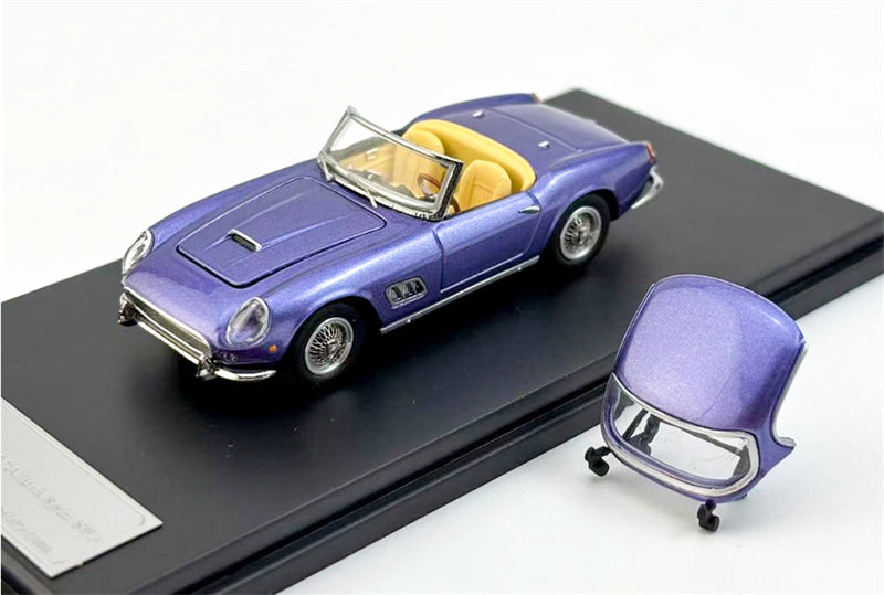 KING MODEL Ferrari 250GT SWB California Open Top Ice Blue Limited Edition 999PCS ONLY 1:64 Car Pre-built Model view1