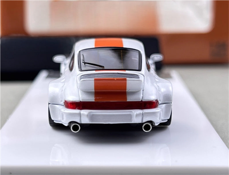 FAST & SPEED Porsche RWB 964 Duck Wing White - Gulf Limited Edition 499PCS ONLY 1:64 Car Pre-built Model view6