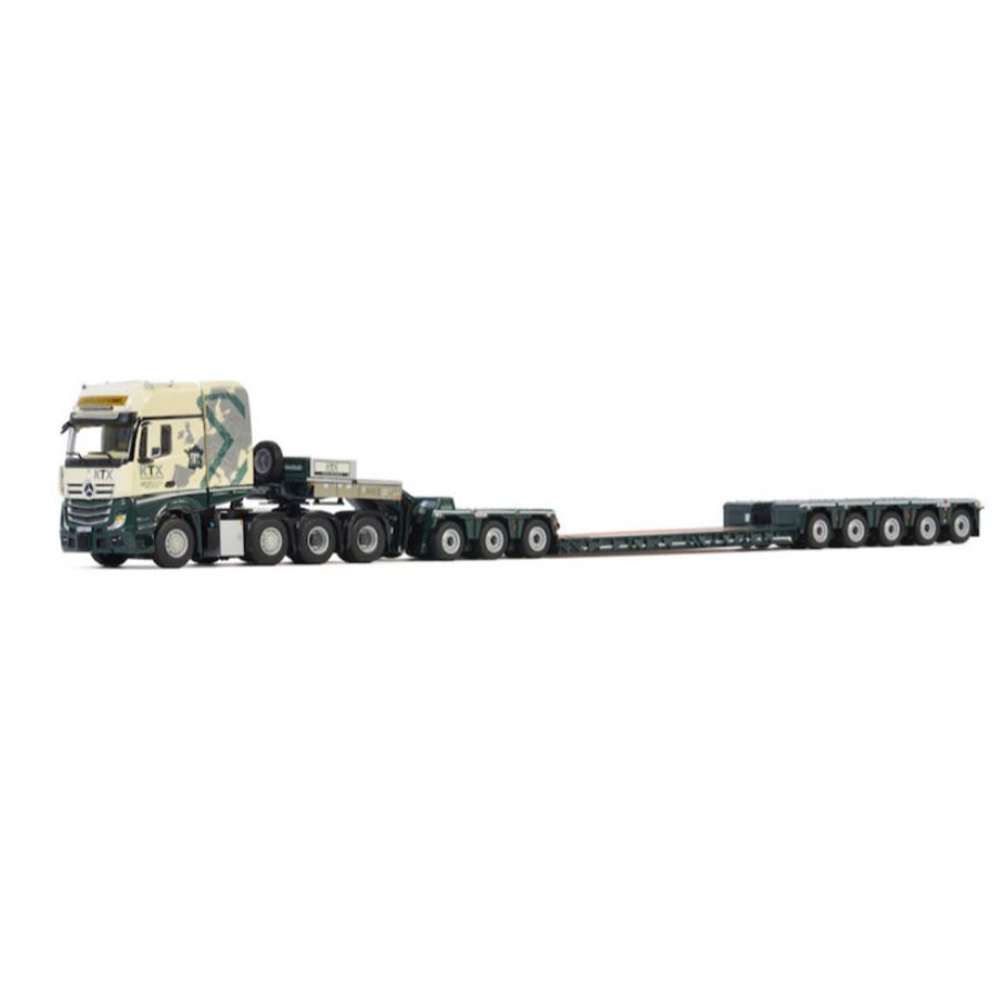 WSI  MB ACTROS MP4 SLT GIGA SPACE 8X4 LOW LOADER-5 AXLE DOLLY-3 AXLE TRANSPORT KTX 1:50 DIECAST Truck