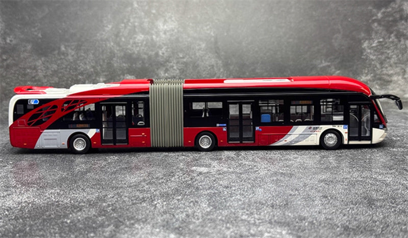Beijing Public Transport Xiaohongyu 1 Road Yinlong articulated bus New Pioneer Edition 1:64 Bus Pre-built Model view6