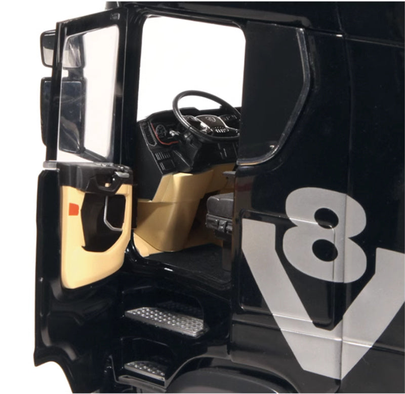 NZG SCANIA 730S Black V8 transport vehicle + double-layer trailer KIT 1:18 DIECAST Truck Lorry