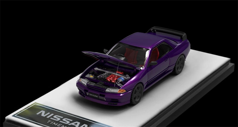 TIMEMICRO Nissan GTR R32 Metal Purple Limited Edition 999PCS ONLY 1:64 Car Pre-built Model view1