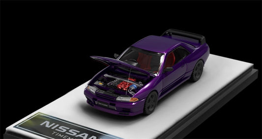 TIMEMICRO Nissan GTR R32 Metal Purple Limited Edition 999PCS ONLY 1:64 Car Pre-built Model view1