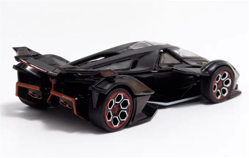 LeManFang Lamborghini V12 Vision VGT Concept Car Metallic Black 1:64 Car Pre-built Model view4