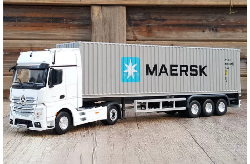 Mercedes ACTROS Shipping Container Truck Maersk Coatings 1:50 Truck Pre-built Airliner Model Display view1