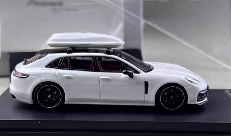 Rhino Model Porsche Panamera Hunting Edition Limited Edition 699PCS ONLY Pearlescent White - Comes with luggage 1:64 Car Pre-built Model view3