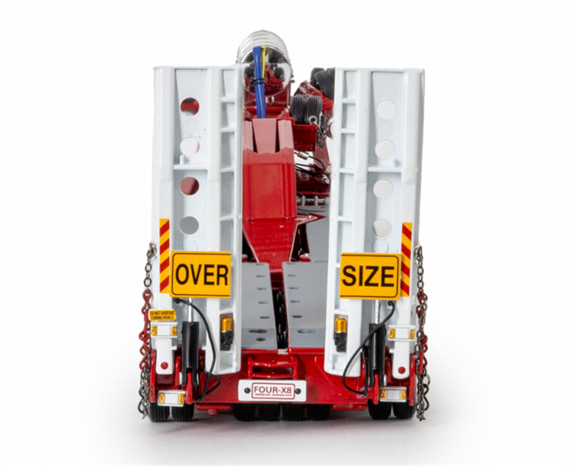 Drake  Rosso Red 4x8 Swingwing and 2x8 Dolly Trailer trailer 1:50 Truck Pre-built Model