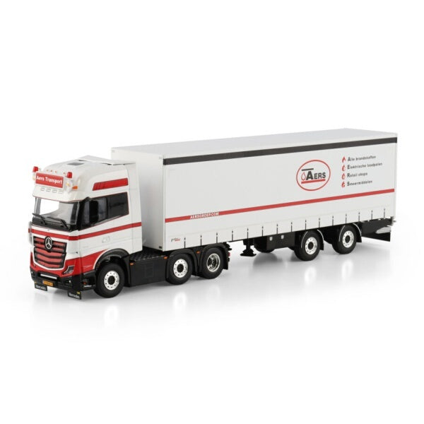 1:50 Mercedes Benz AERS TRANSPORT ACTROS MP5 SPACE 6X2 BOX TRAILER 2 AXLE WSI   Diecast Model