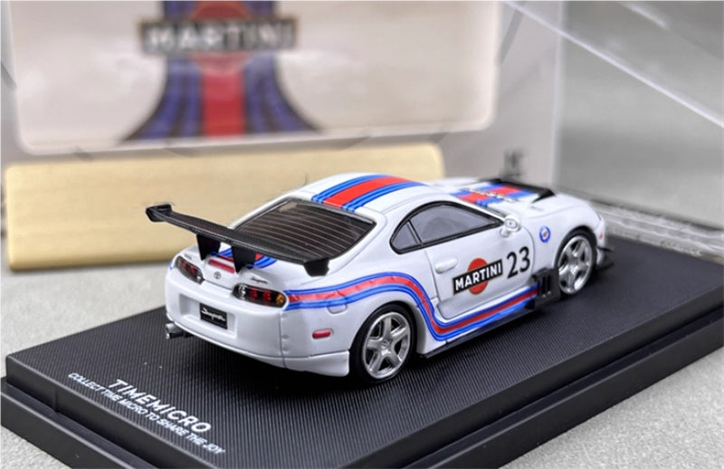 TimeMicro Toyota Supra A80Z Martini regular version Black base 1:64 Car Pre-built Model view4