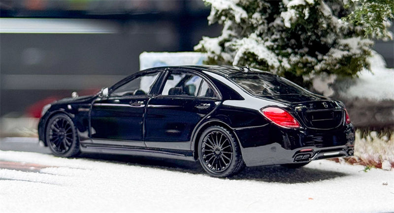 KING MODEL Mercedes Benz S65 AMG W222 Black Knight Limited Edition 999PCS ONLY 1:64 Car Pre-built Model view5