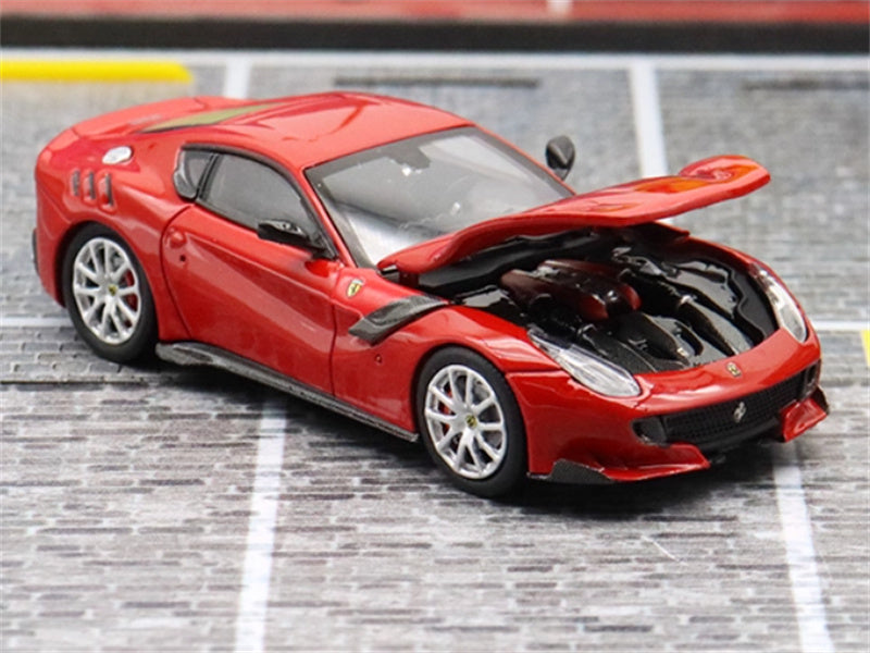 Stance Hunters Ferrari F12 TDF Supercar Limited Edition 799PCS ONLY Red - Silver Wheel 1:64 Car Pre-built Model view5