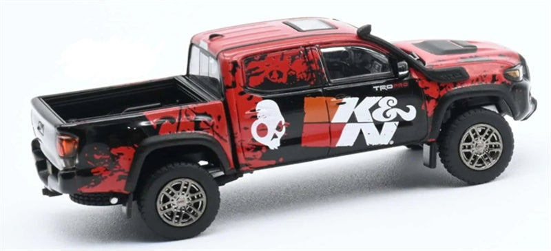 GCD TOYOTA Tacoma TRD PRO Pickup K&N Red Black LHD 1:64 Truck Pre-built Model view7