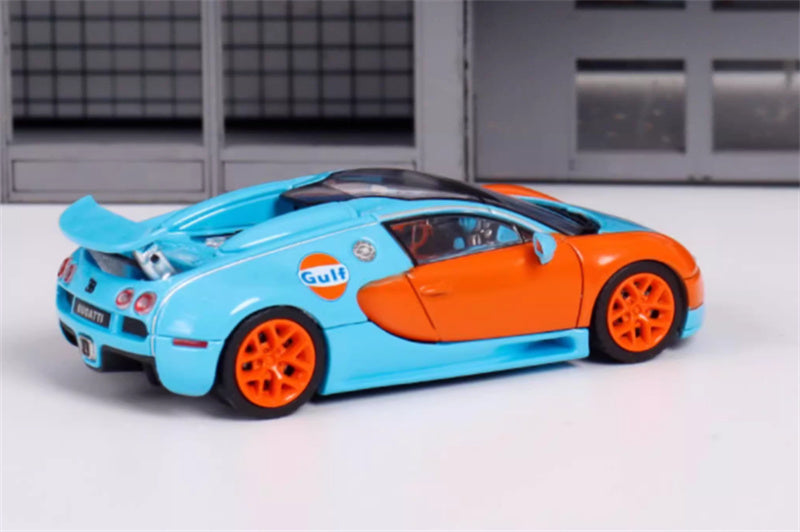 Mortal Bugatti Veyron Gulf Orange Wheel Limited Edition 799PCS ONLY 1:64 Car Pre-built Model view5
