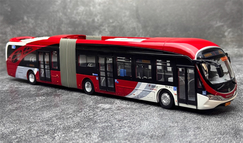 Beijing Public Transport Xiaohongyu 1 Road Yinlong articulated bus New Pioneer Edition 1:64 Bus Pre-built Model view8