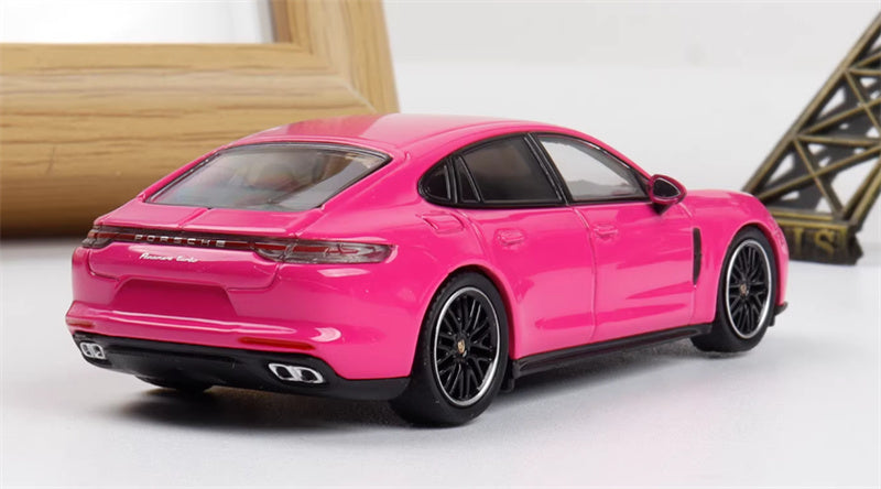 Furuya Porsche Panamera Rose Red Sedan Edition 1:64 car Pre-built Model view5