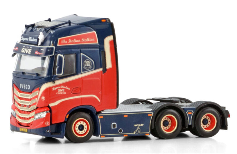 WSI IVECO S-WAY AS HIGH 6X2 TAG AXLE Bjarne Madsen GIVE 1:50 Truck Pre-built Model