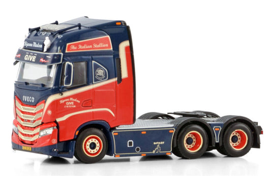 WSI IVECO S-WAY AS HIGH 6X2 TAG AXLE Bjarne Madsen GIVE 1:50 Truck Pre-built Model
