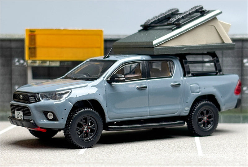 Tarmac Works Toyota Hilux pickup Camping Edition grey 1:64 Car Pre-built Model view1