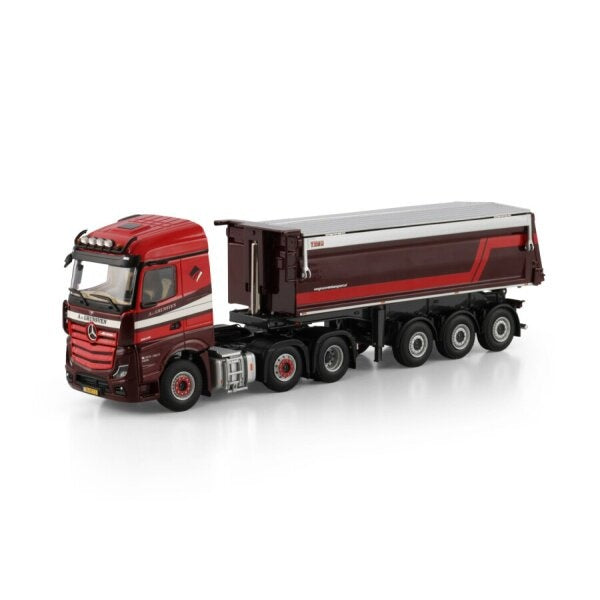 1:50 MB A. VAN GRUNSVEN ACTROS MP5 6X2 TIPPER TRAILER 3 AXLE WSI   DIECAST Model