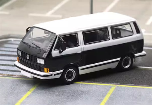 Master Volkswagen T3 Van black white 1:64 Car Pre-built Airliner Model Display view1