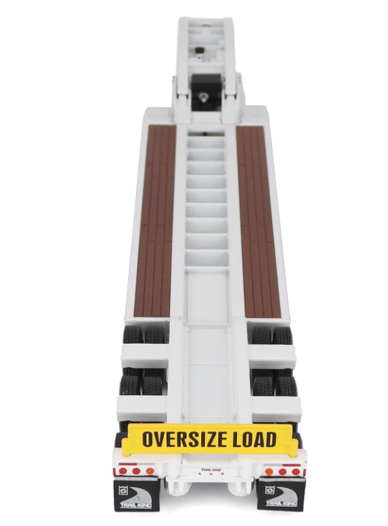 CATERPILLAR Trail King TK120 Hydraulic Detachable Gooseneck Lowboy Trailer (White Regular Version) 1:50 Truck Pre-built Model