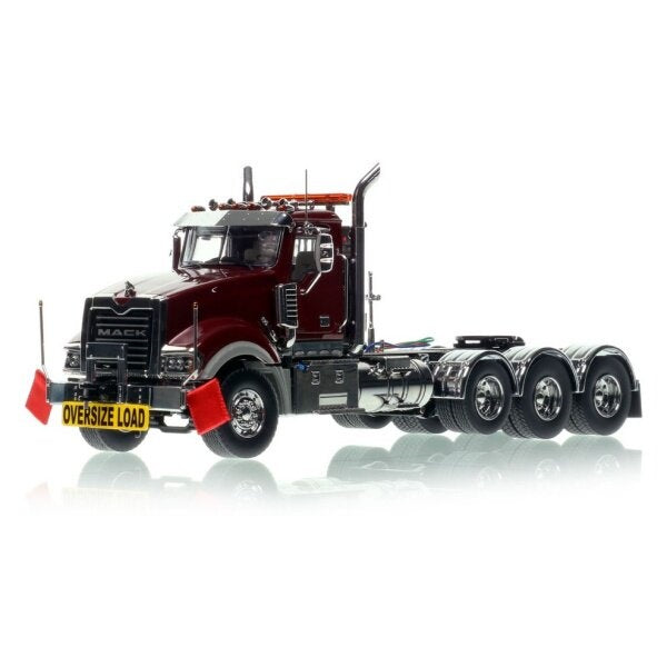 1:50 Mack  Titan Tri-axle Heavy Haul Replicas  Maroon Diecast Model