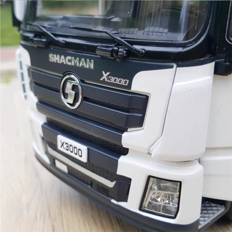 SHACMAN Delong X3000 Tractor trailer White with Spare Tire Edition 1:24 Truck Pre-built Model