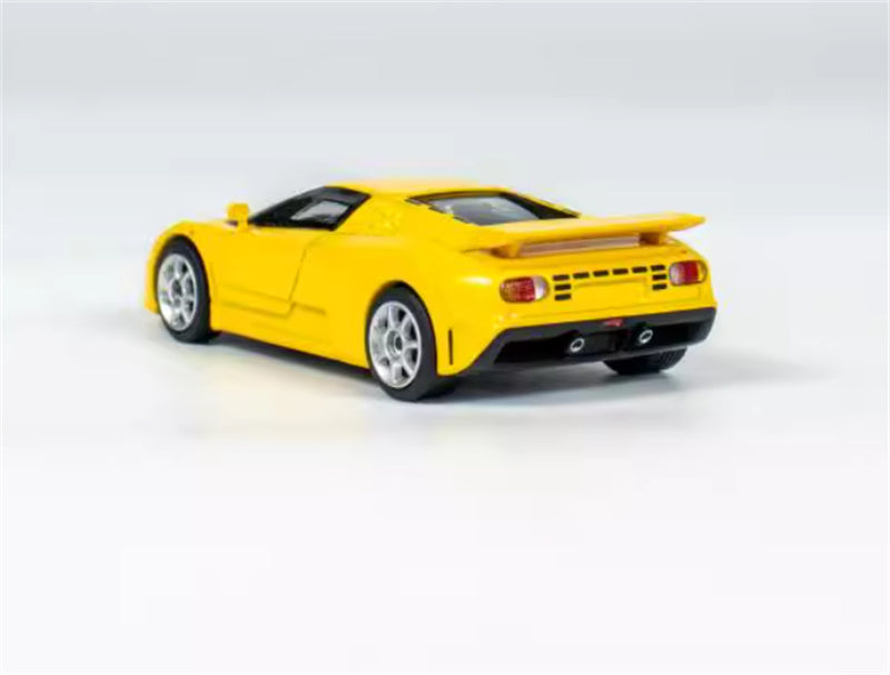 MINIGT Bugatti EB110 Super Sport Yellow color box packaging 1:64 Car Pre-built Model view5