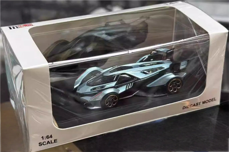 LeManFang Lamborghini V12 Vision VGT Concept Car ice blue 1:64 Car Pre-built Model view4