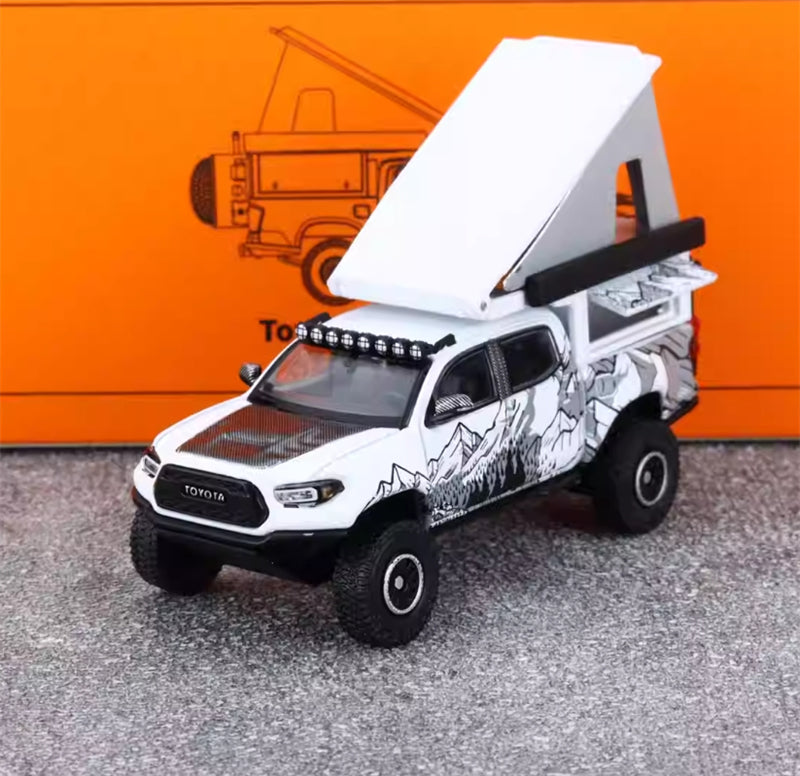GCD TOYOTA Tacoma Camper Off-Road SUV White LHD 1:64 Truck Pre-built Model view7