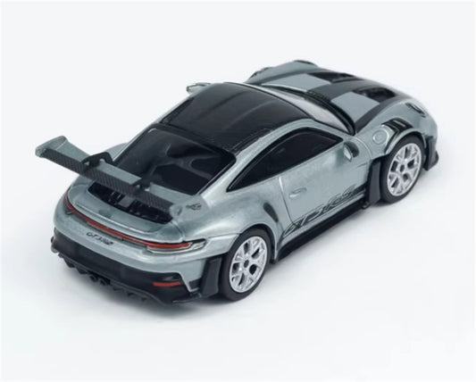 MINICHAMPS Porsche 911 992 GT3 RS 2024 Light Silver with Silver Wheels Limited Edition 1:64 Car Pre-built Model