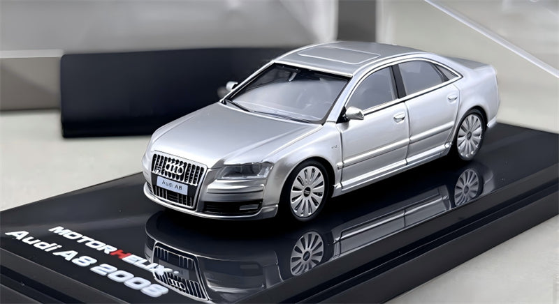 1:64 Audi A8 (D3) Facelift 2008 silver MOTORHELIX DIECAST Civil Car Model