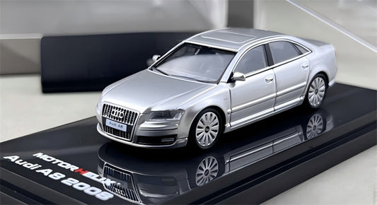 1:64 Audi A8 (D3) Facelift 2008 silver MOTORHELIX DIECAST Civil Car Model