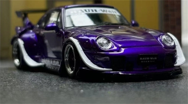 1:64 Porsche 911 RWB 993 Glossy Purple with White Edge SW DIECAST Model