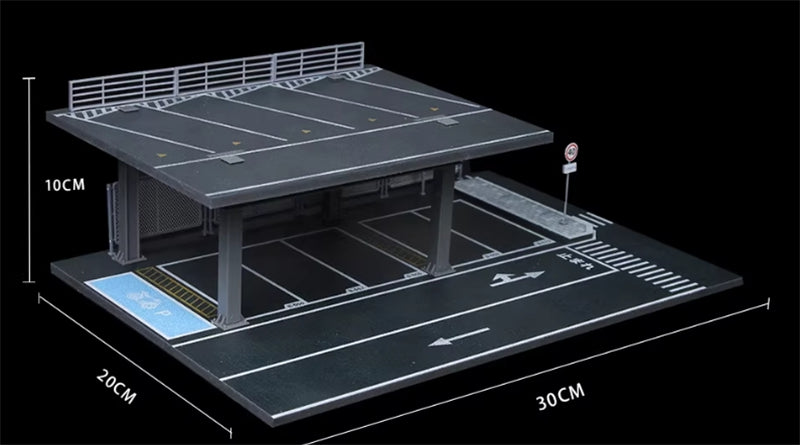 1:64 STEEL STRUCTURE PLATFORM PARKING SCENE H Version MoreArt ABS Model Kit
