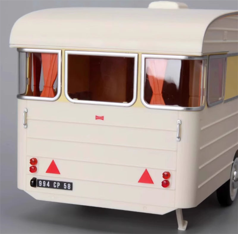 NOREV Citroen DS19 with trailer RV YELLOW WHITE 1:18 Car Pre-built Model view4