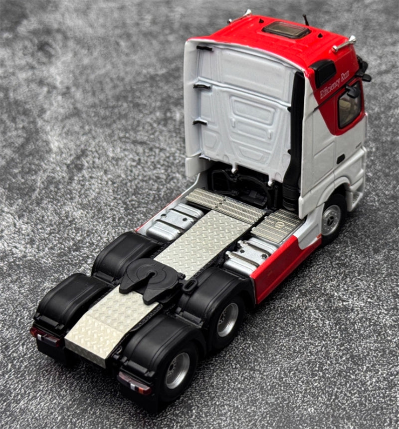 GCD Mercedes Benz Actros 3-Axle Gigaspace 6x2 Semi-trailer truck & scaleble Red white 1:64 Truck Pre-built Model view5
