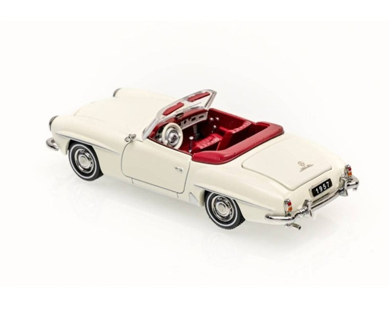 GFCC Mercedes Benz 190SL Convertible Luxury Classic Car White 1957 Soft top 1:64 car Pre-built Model view2