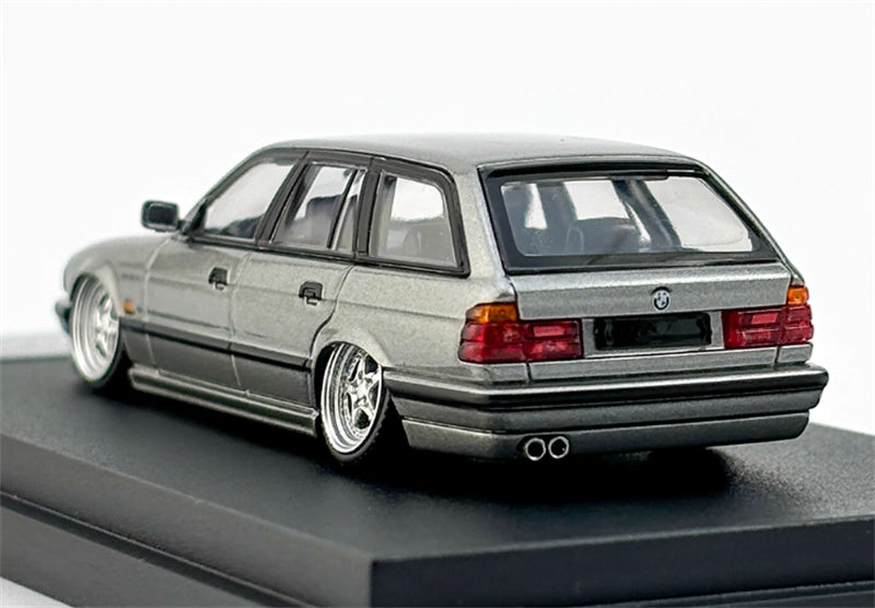 Mortal BMW E34 TOURING 5 Series wagon Grey Lowered Version Limited Edition 799PCS ONLY 1:64 Car Pre-built Model view3