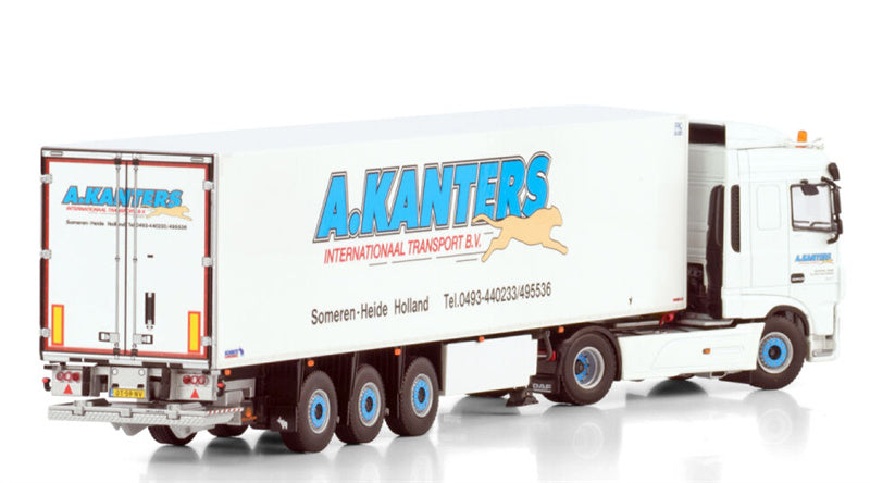 WSI DAF XF SPACE CAB MY2017 4X2 REEFER TRAILER - 3 AXLE A. Kanters Transport 1:50 Truck Pre-built Model